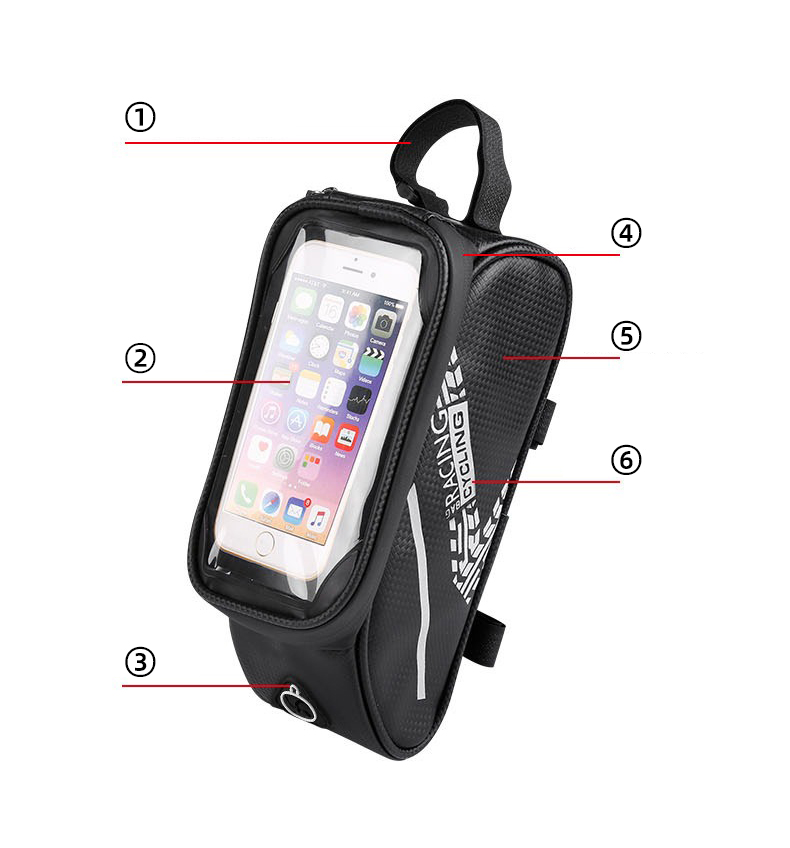 Multifunctional Bicycle Front Tube Bag Waterproof with Mobile Phone Touch Screen - HOTEBIKE - 3