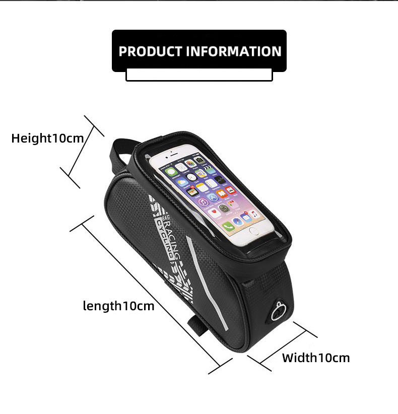 Multifunctional Bicycle Front Tube Bag Waterproof with Mobile Phone Touch Screen - HOTEBIKE - 2