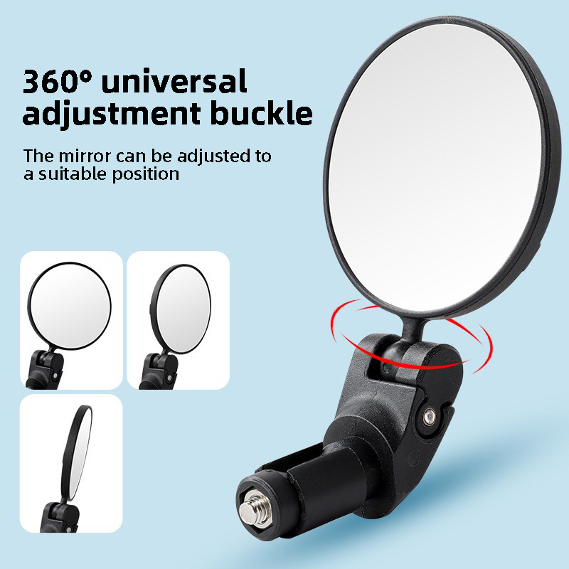Bicycle foldable convex rear view mirror