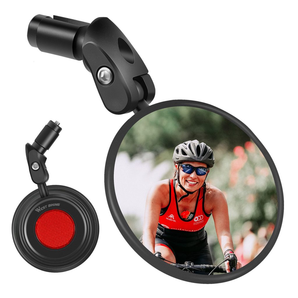 Bicycle mirror foldable convex mirror