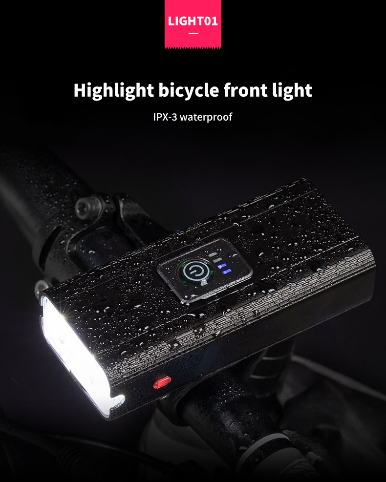 Outdoor Waterproof Cycling Light | USB charging with output power display - HOTEBIKE - 1