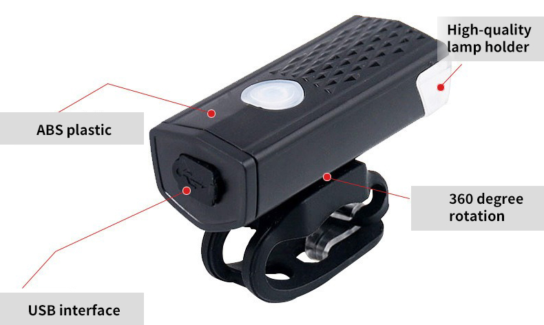 Bicycle Headlights Equipped With USB Charging - HOTEBIKE - 2