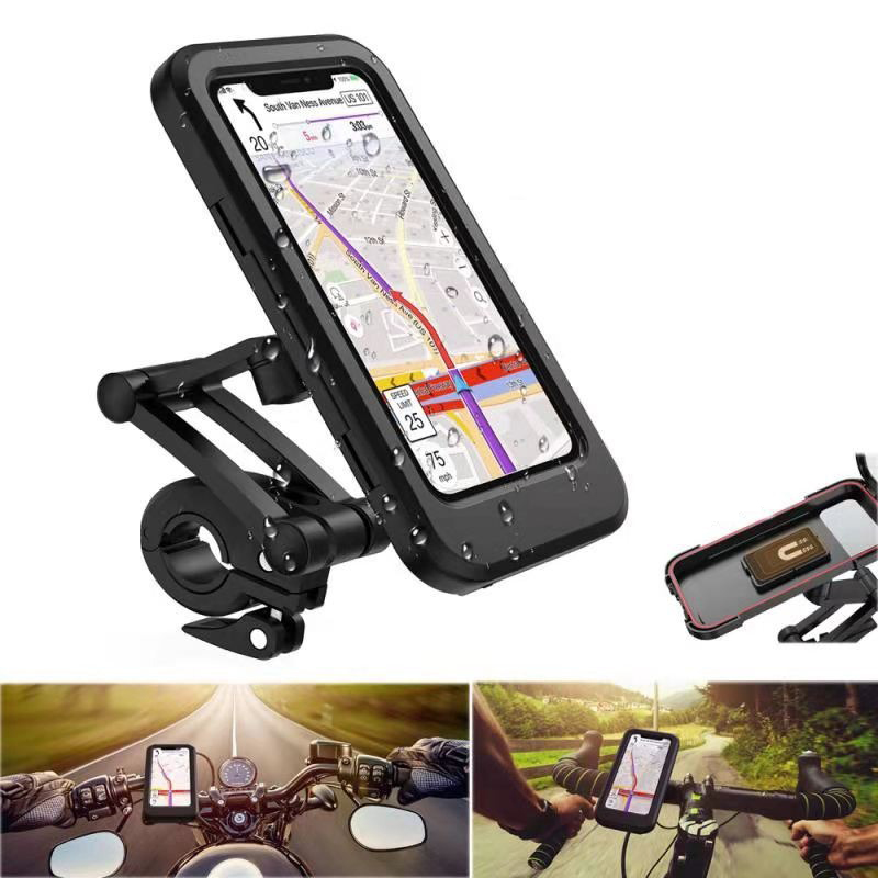 Suporte de telefone celular para bicicleta com design à prova d'água IPX6