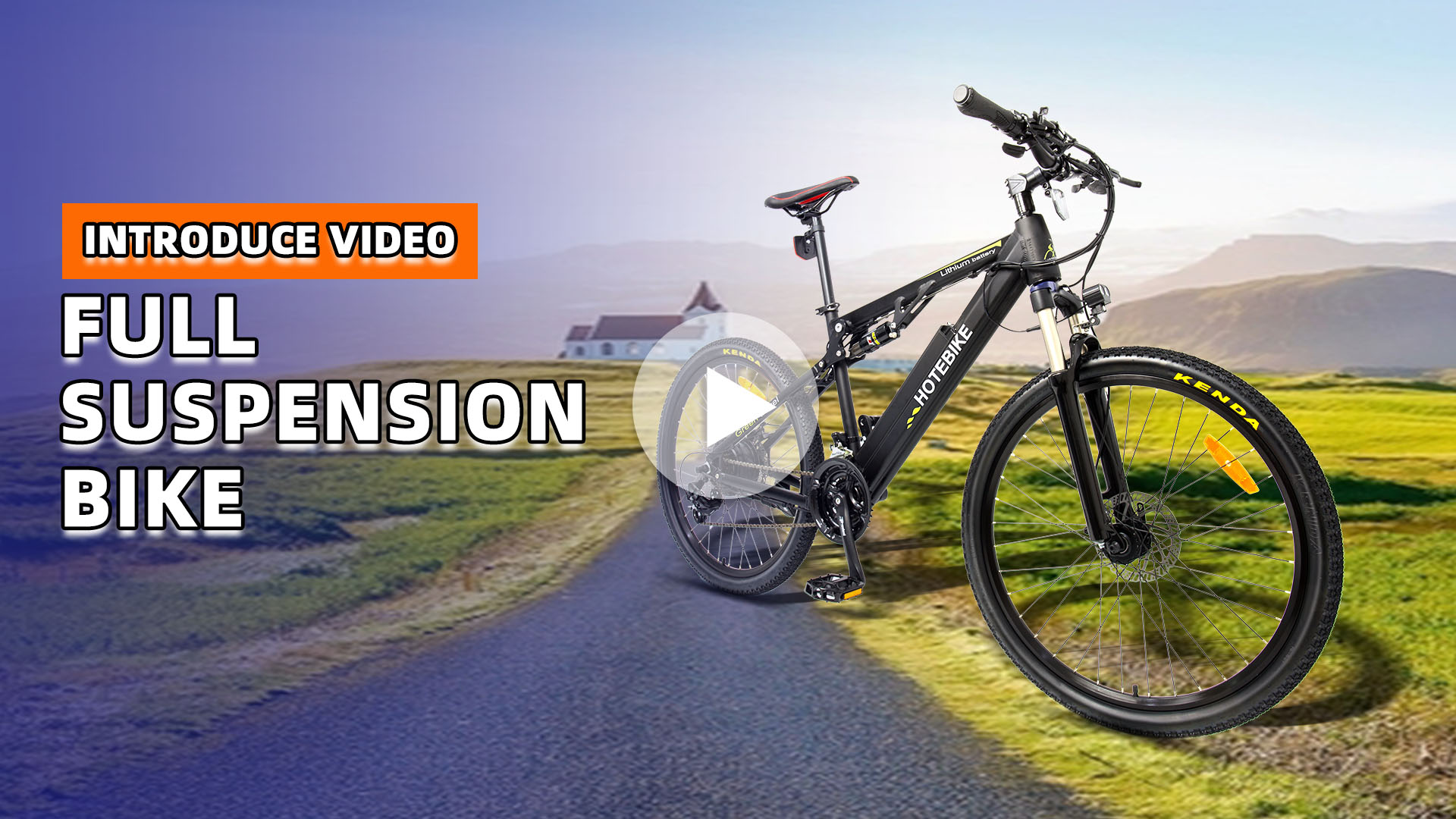Full Suspension Electric Moutain Bike HOTEBIKE Elctric Bicycle