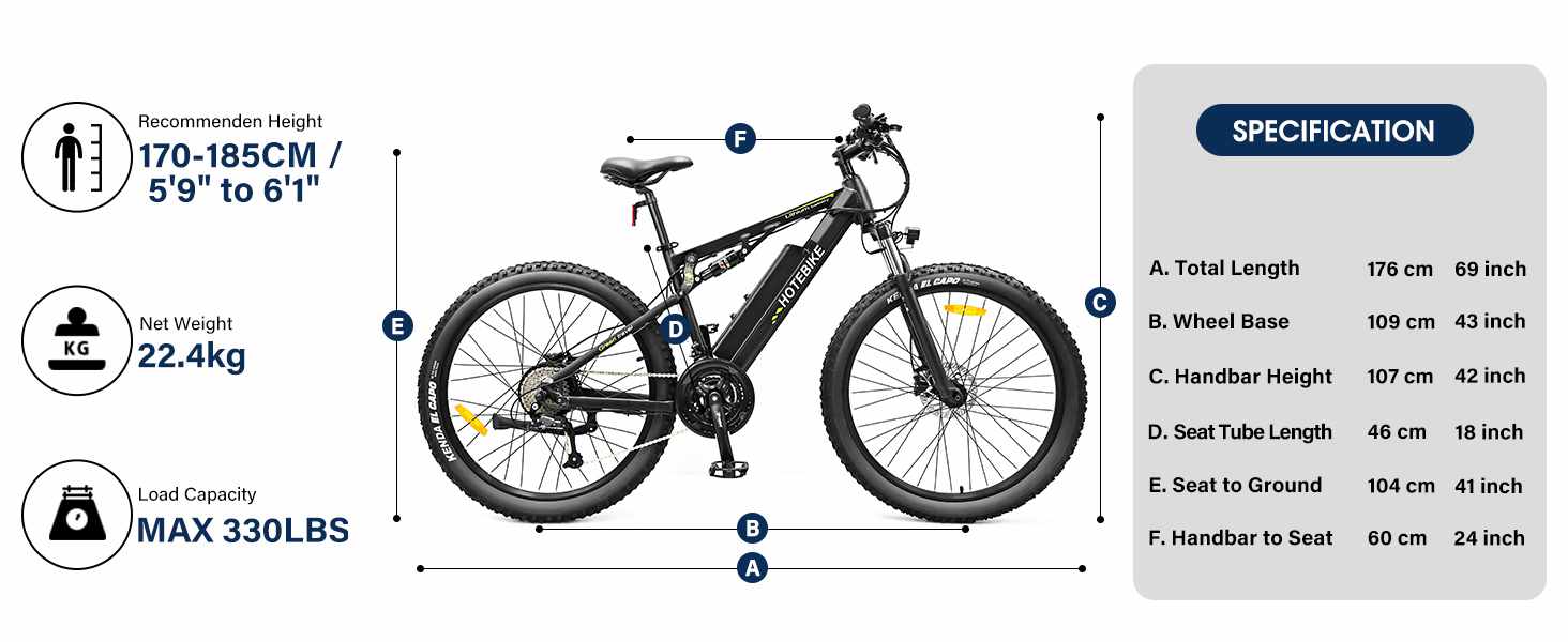 Volledig geveerde elektrische fiets 750 W Ebike met 48 V 14.4 Ah verwijderbare batterij