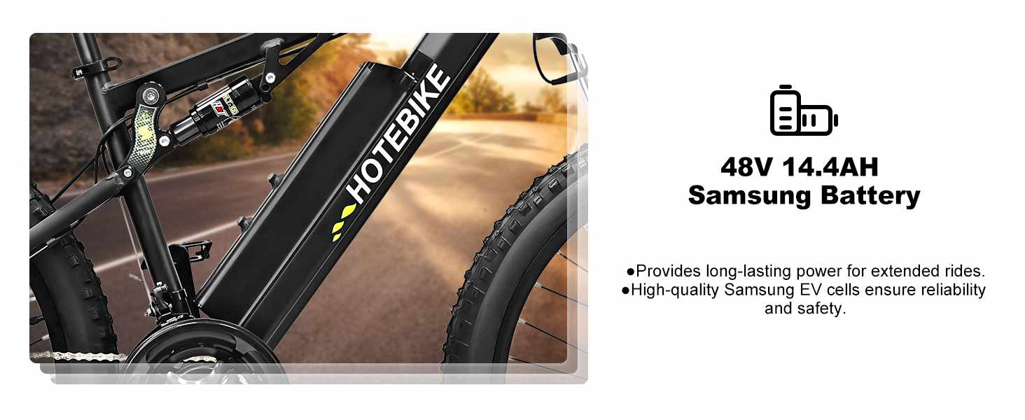Adult Mountain Bike Full Suspension 48V 14.4Ah Samsung Battery E-Bike - Electric Bike USA - 3
