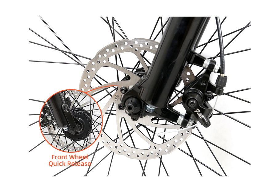electric bike disc brake and quick release devide