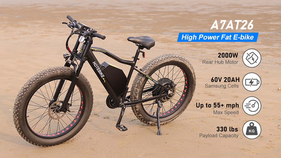 2000W Fat Tire Electric Bike nga adunay Doble nga Babaga nga Downhill Bike Fork Suspension