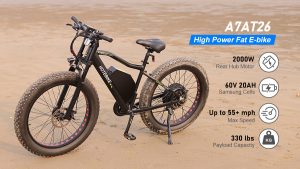 2000W  Fat Tire Electric Bike With Double Shoulder Downhill Bike Fork Suspension