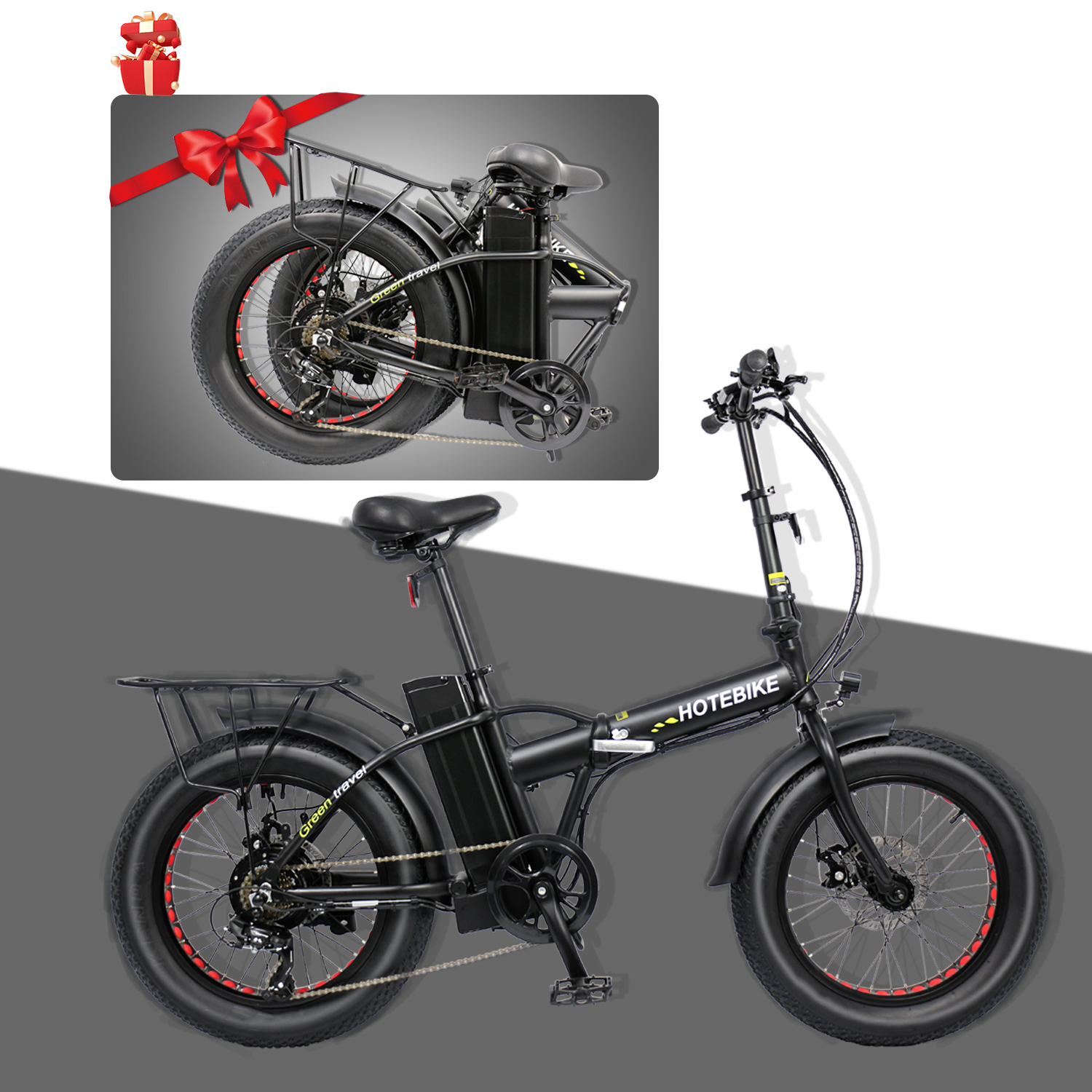 20 Inch Fat Tyre Electric 48V 500W 14.4Ah Folding Mini Bike Electric