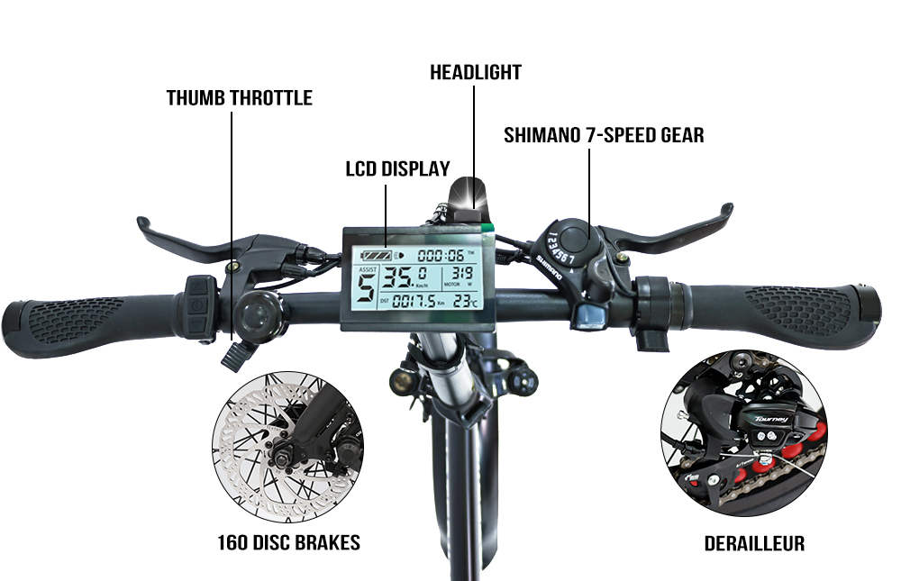 20 Inch Fat Tire Electric 48V 500W 14.4Ah Folding Mini Bike Electric - Fat Tire Electric Bike - 5