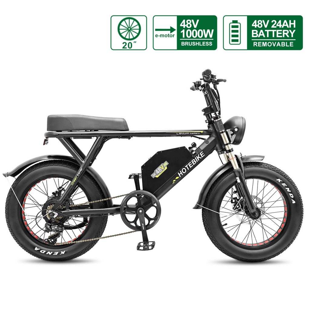 48V 1000W Fat Tire Electric Dirt Bikes rau cov neeg laus hloov mus rau txhua qhov chaw