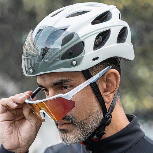 Casco da bicicletta Lente rimovibile per casco da bici modellata integralmente
