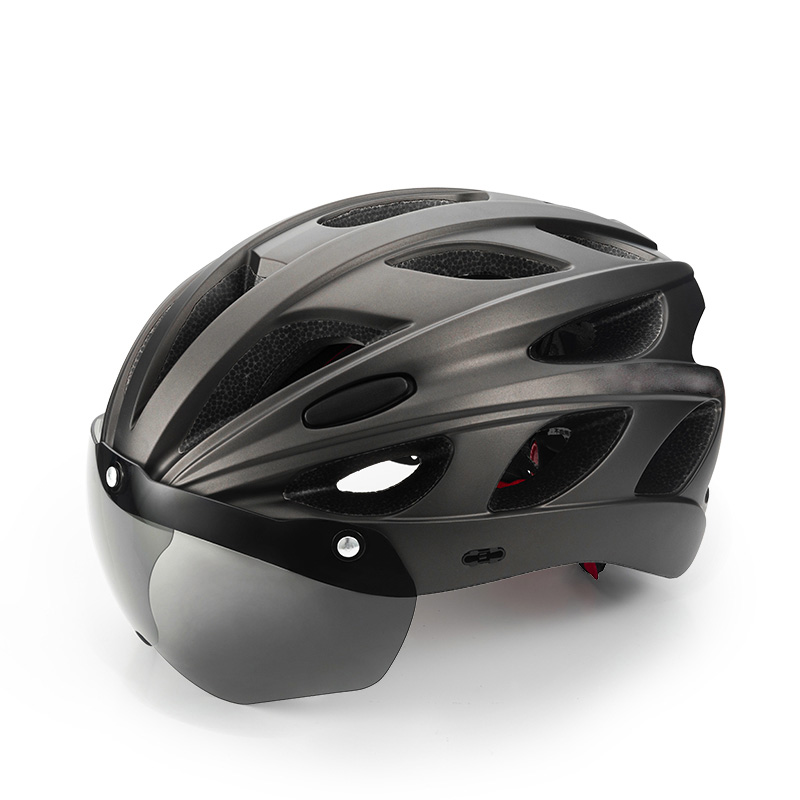 सायकल हेल्मेट इंटिग्रली-मोल्डेड बाइक हेल्मेट काढता येण्याजोगे लेन्स