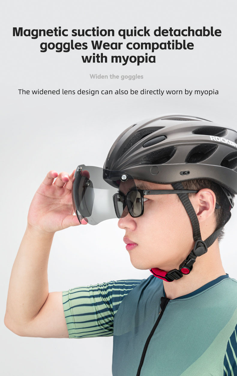 Bicycle Helmet Integrally-molded Bike Helmet Removable Lens - Cycling Helmet - 7