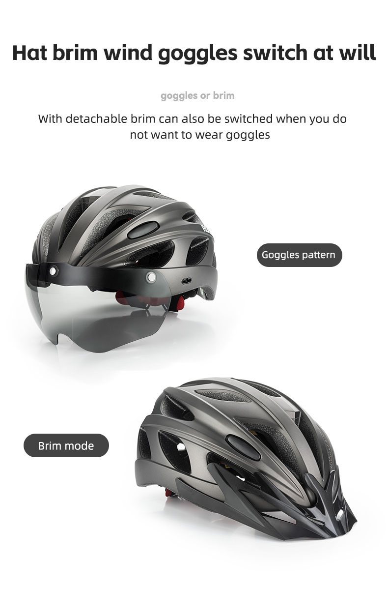 Bicycle Helmet Integrally-molded Bike Helmet Removable Lens - Cycling Helmet - 8