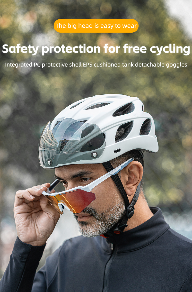 Bicycle Helmet Integrally-molded Bike Helmet Removable Lens - Cycling Helmet - 1