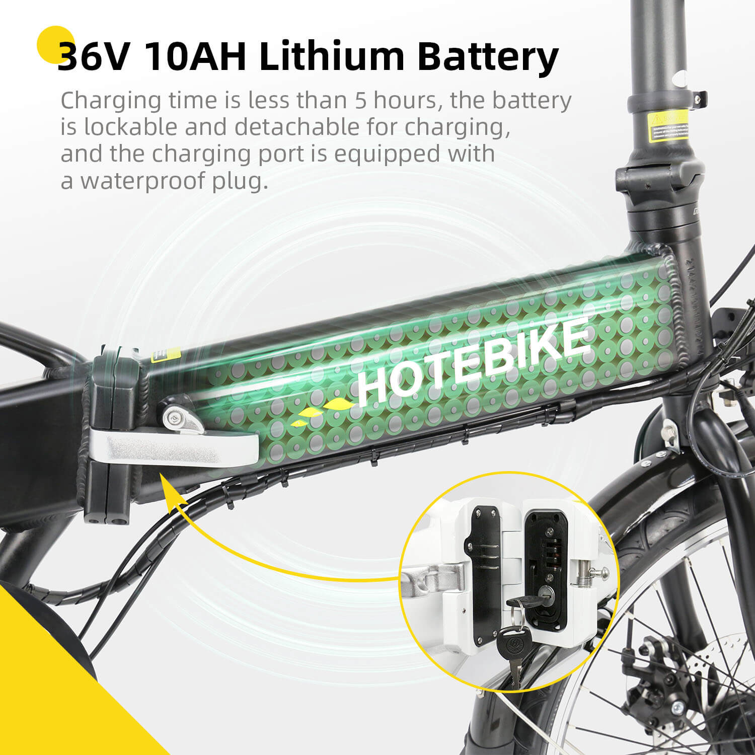 A36-10 ઇલેક્ટ્રિક બાઇક માટે Ebike બેટરી 1V 7AH