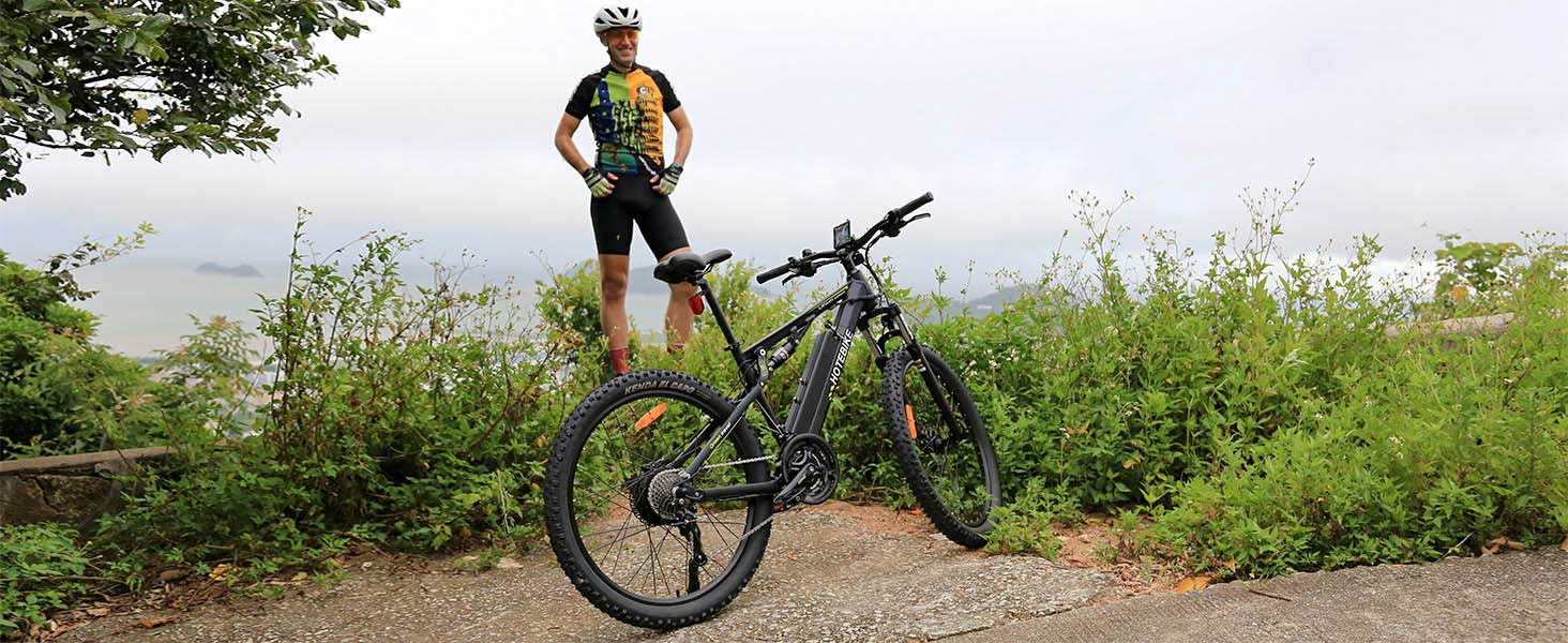 celoodpružený elektrický bicykel s pneumatikami 27.5 * 2.6 palca