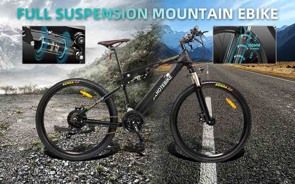 full suspension bycycle ຢາງ 2.6 ນິ້ວ ebike