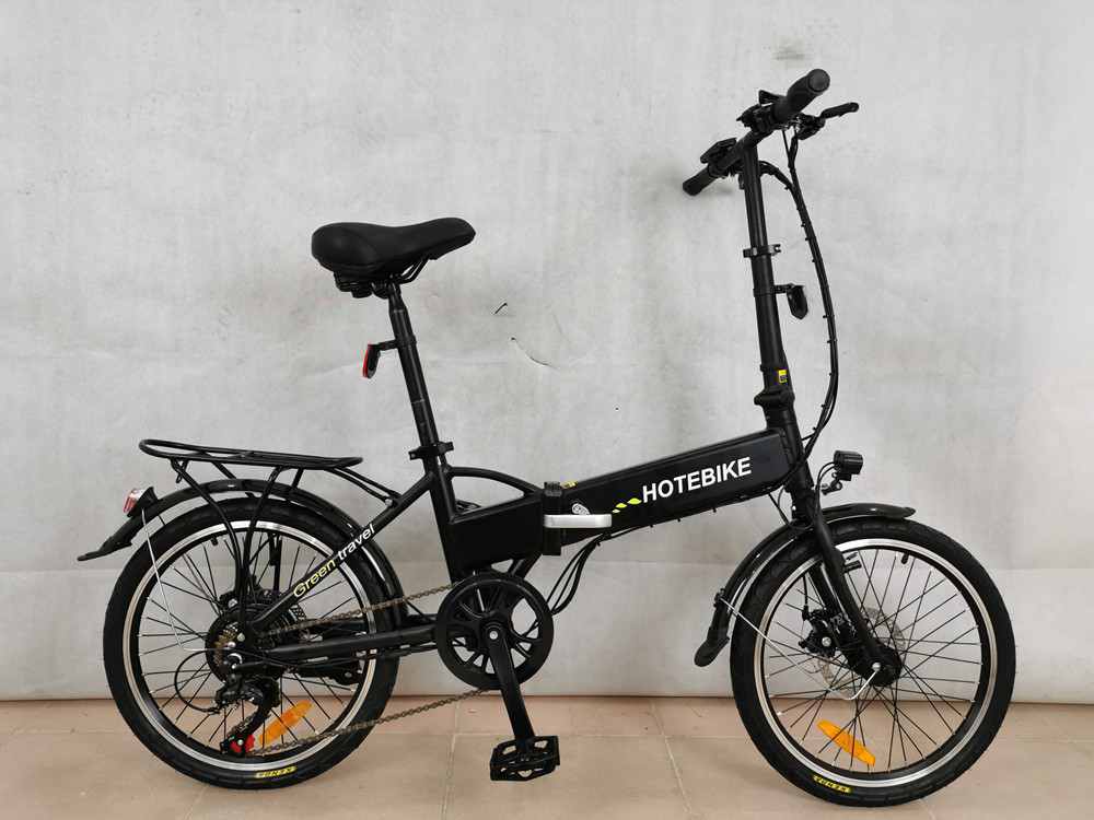 HOTEBIKE Mini Folding Electric Bikes 20″ me 350W Motor 36V 10AH Removable Batter for Commuting E-Bike