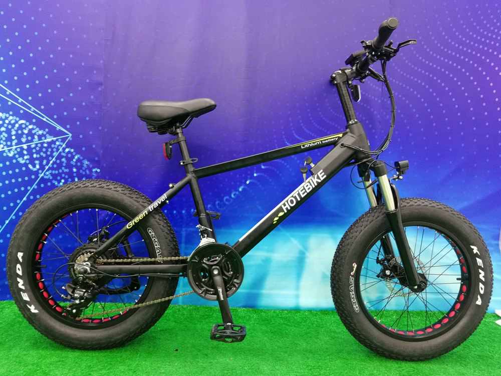 HOTEBIKE Mopeds Mini Fat Tire Electric Bicycle 20″ 36V 350W with 10AH Beach Electric Bike Snow Bike