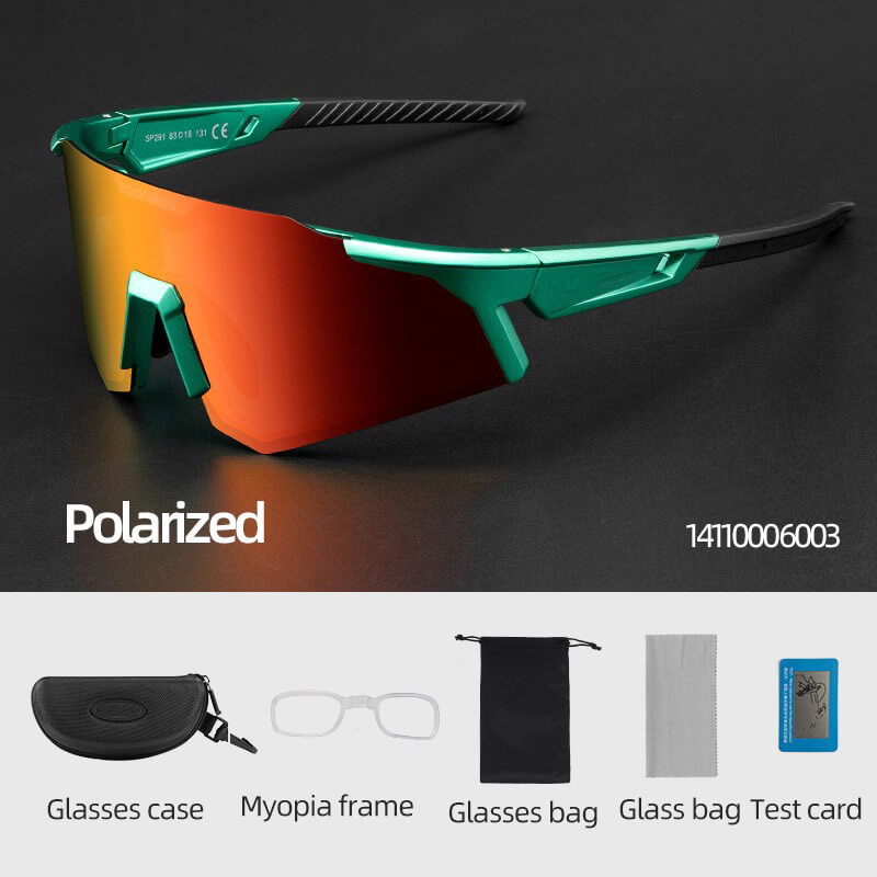 Lunettes de soleil de sport polarisées, support de nez réglable, lunettes