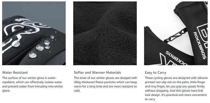 Cycling Winter Gloves Water Resistant Touch Screen Gloves Shock-Absorbing Full Finger - Glove - 5