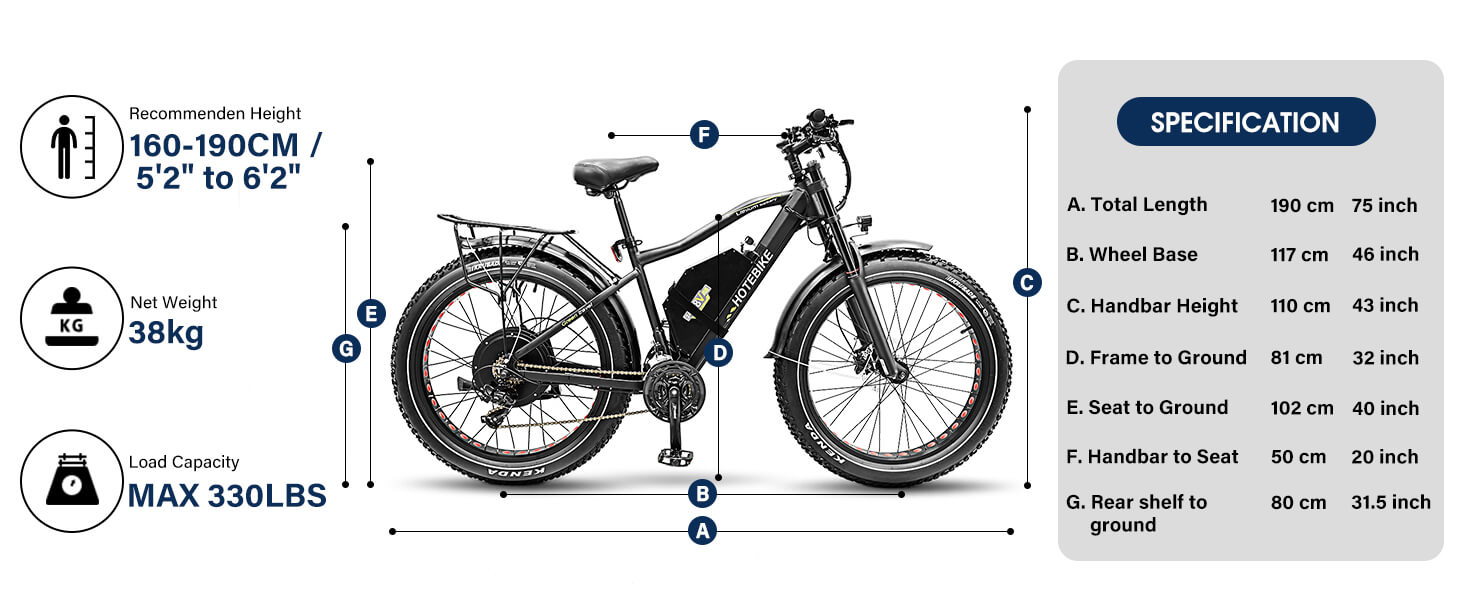26″ 1000W Fat Tire Ebike for Adults 48V 24Ah Removable Battery - Spring Sale in the USA - 14