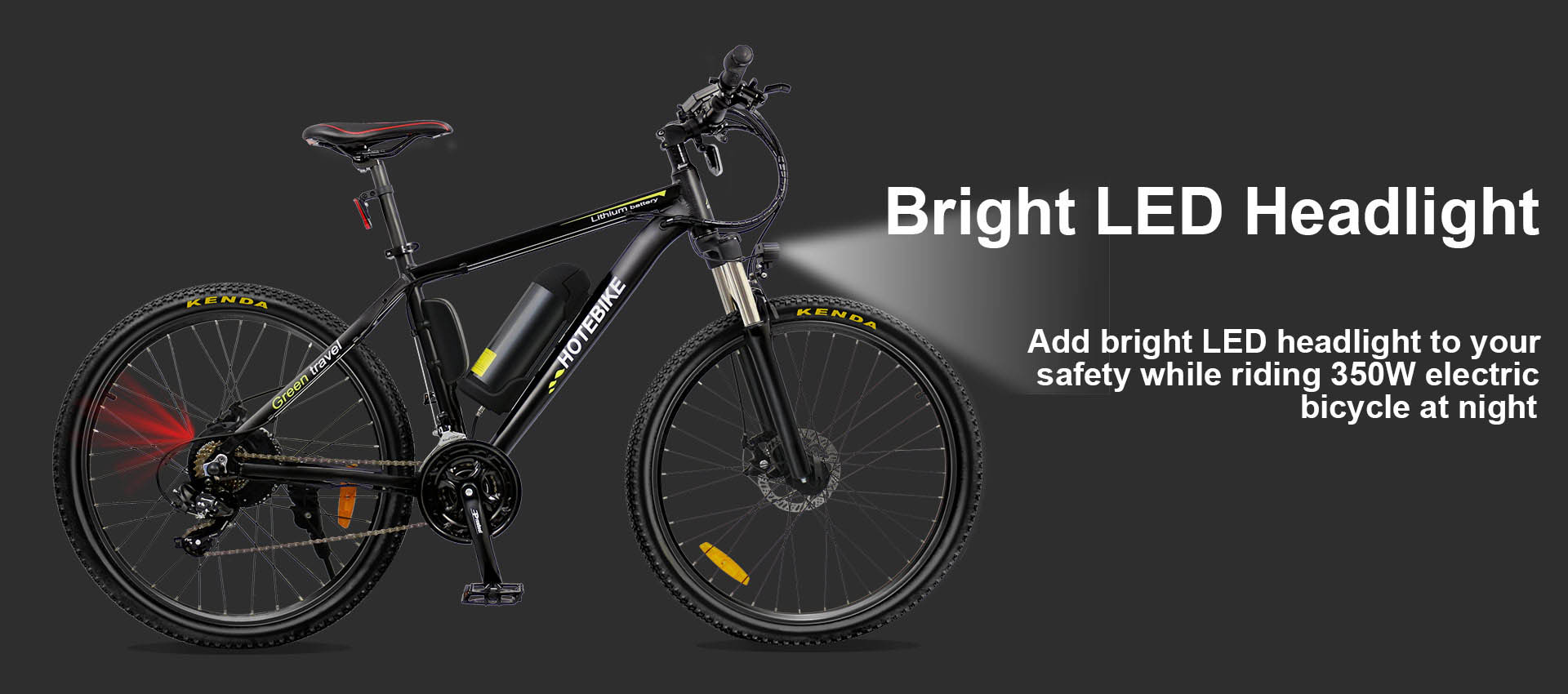 HOTEBIKE електричен велосипед за возрасни, 30km/h електричен планински велосипед 26" 350W (Peak 500W) Електричен велосипед на патнички велосипед, отстранлив 36V 10AH батерија, професионален LCD дисплеј со 21 брзини