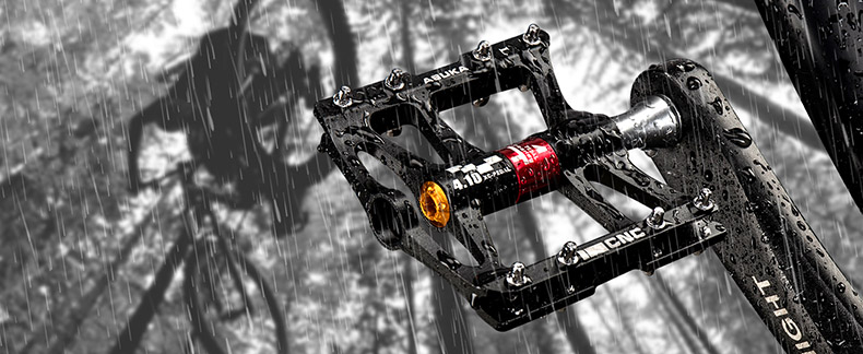 4 Bearings Road Cycling Pedals Platform Flat Bike Pedals Aluminum Alloy - Pedal - 2