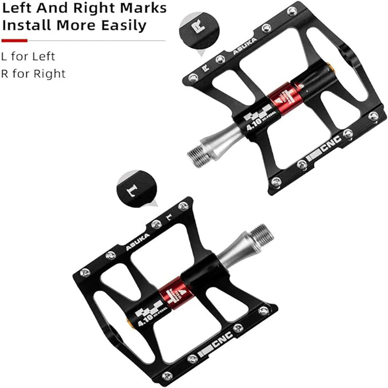 4 Bearings Road Cycling Pedals Platform Flat Bike Pedals Aluminum Alloy - Pedal - 5