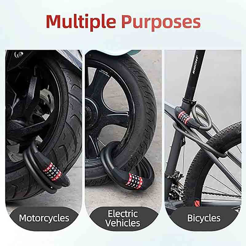 5 Digit Combination Bike Lock Specialized Bike Lock Cable 47 Inch Bike Wheel Lock - Bike Lock - 2