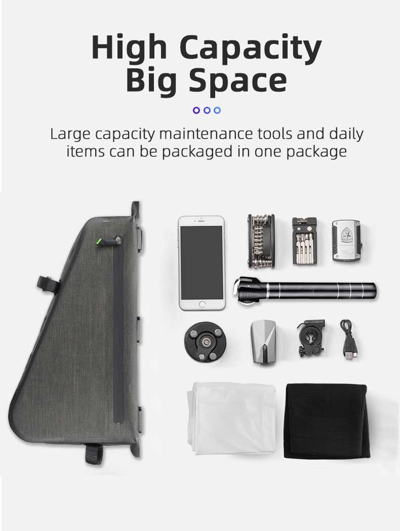 Bicycle Bag  Large Capacity Triangular Frame Waterproof Top Tube  Saddle Bag - Bicycle Bag - 6