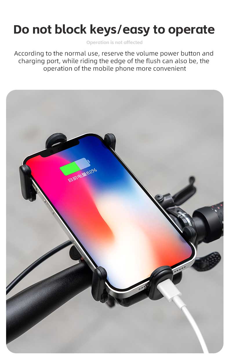Justerbar telefonhållare för cykelfäste Styrklämma för cykelskoter