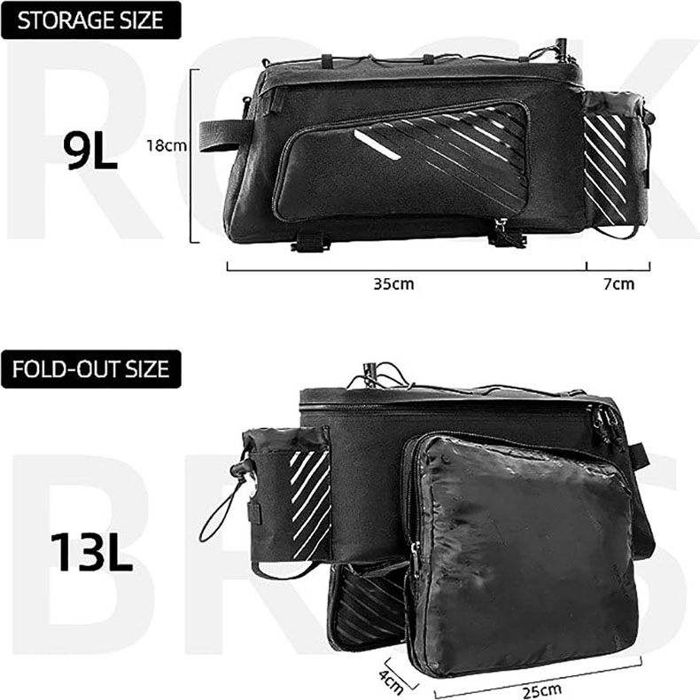 Bicycle Bag Storage Luggage Saddle Shoulder Bag 13L Maximum Capacity