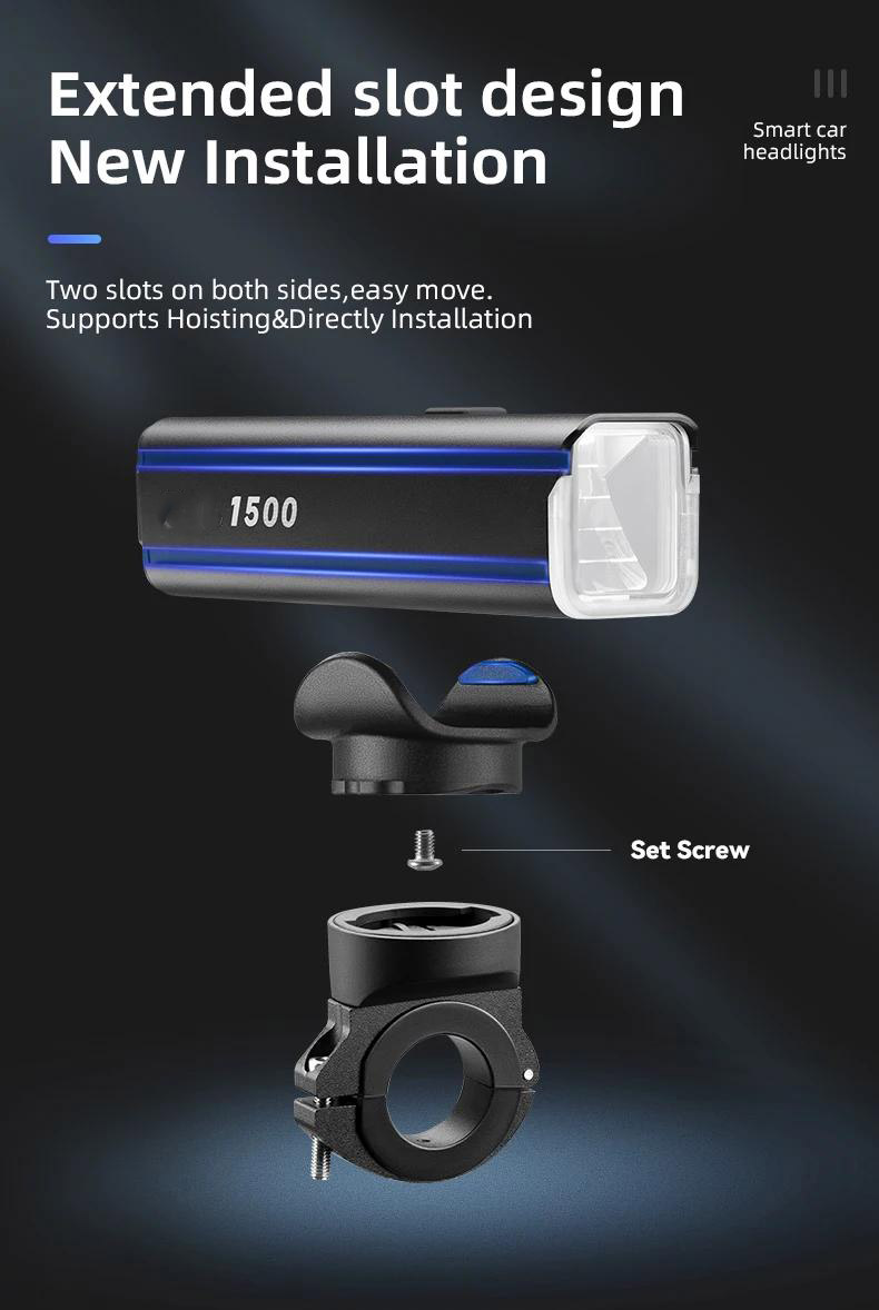 Bicycle Brake Light 1500LM 5500mAh IPX6 Aluminum Smart Brightness Sense Adjust - Bicycle Lights - 3