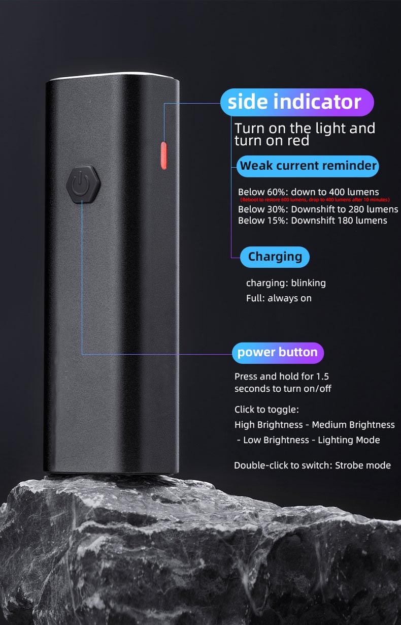 Bicycle Front Light Night Riding High Beam Flashlight USB Charging Rainproof - Bicycle Lights - 6