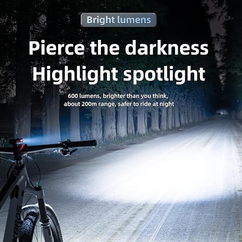 Bicycle Led Light 2600mAh High-Capacity Rechargeable IPX6 Waterproof - Bicycle Lights - 2