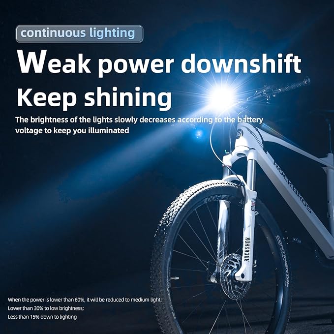 Bicycle Led Light 2600mAh High-Capacity Rechargeable IPX6 Waterproof - Bicycle Lights - 5