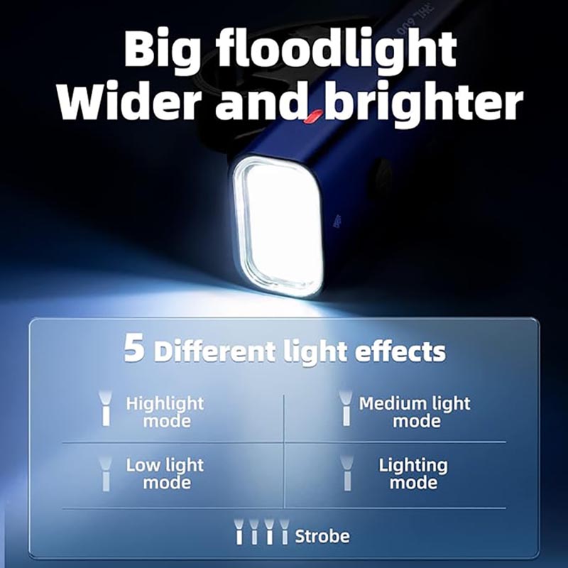 LED světlo na kolo 2600mAh, vysokokapacitní dobíjecí, voděodolné IPX6