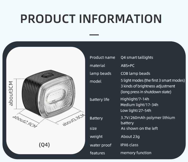 Bicycle Safety Lights Intelligent Sensing Brake Night Riding Tail Light - Bicycle Lights - 9