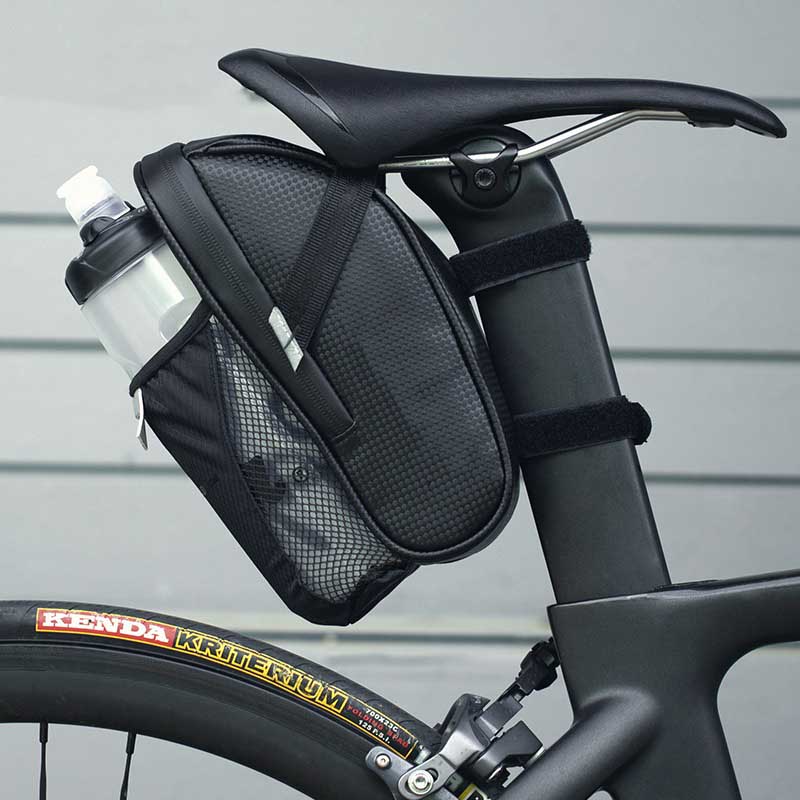 Bicycle Seat Bag With Water Bottle Pouch Waterproof Bike Bags Storage 1L