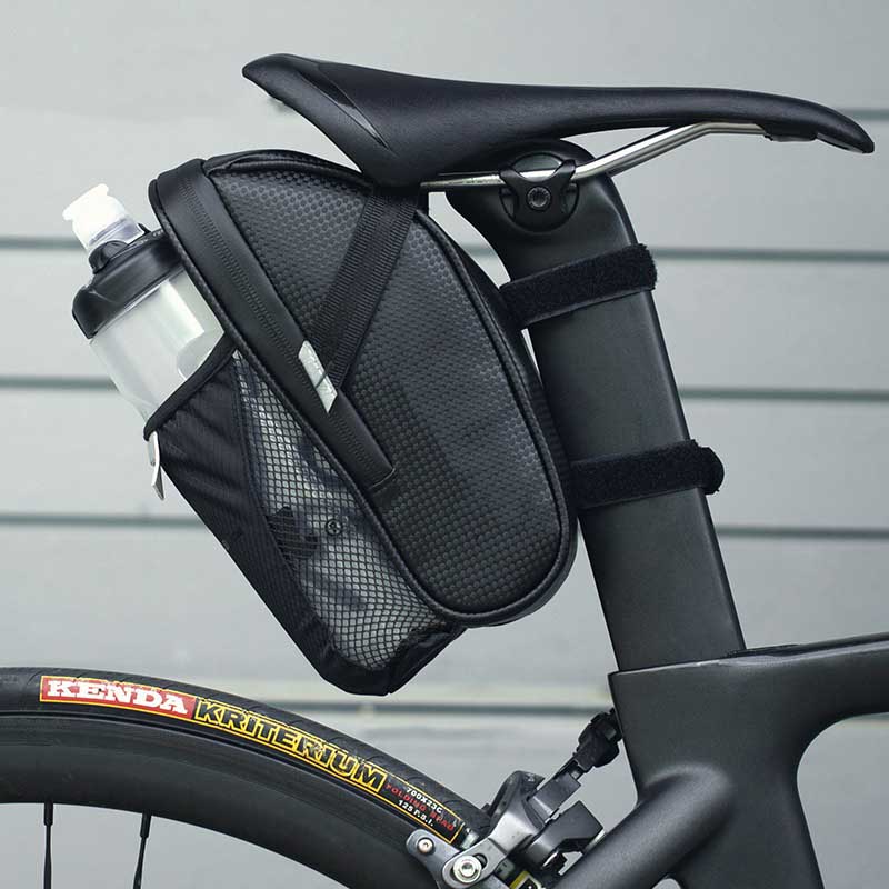 自転車用シートバッグ 水筒ポーチ付き 防水バッグ 1L