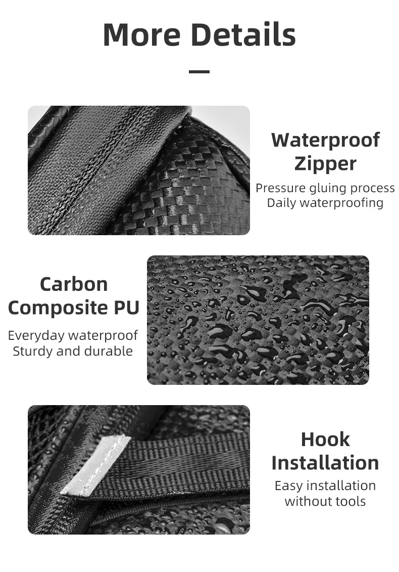 Bicycle Seat Bag With Water Bottle Pouch Waterproof Bike Bags Storage 1L - Bicycle Bag - 7
