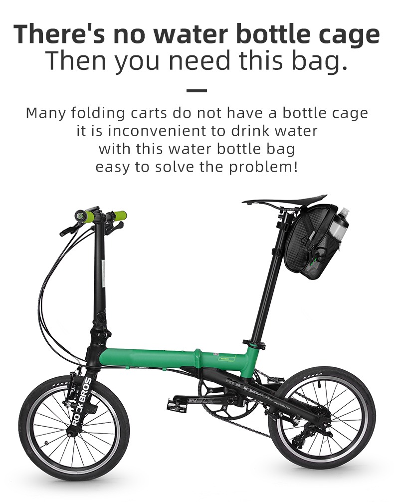 Bicycle Seat Bag With Water Bottle Pouch Waterproof Bike Bags Storage 1L - Bicycle Bag - 8