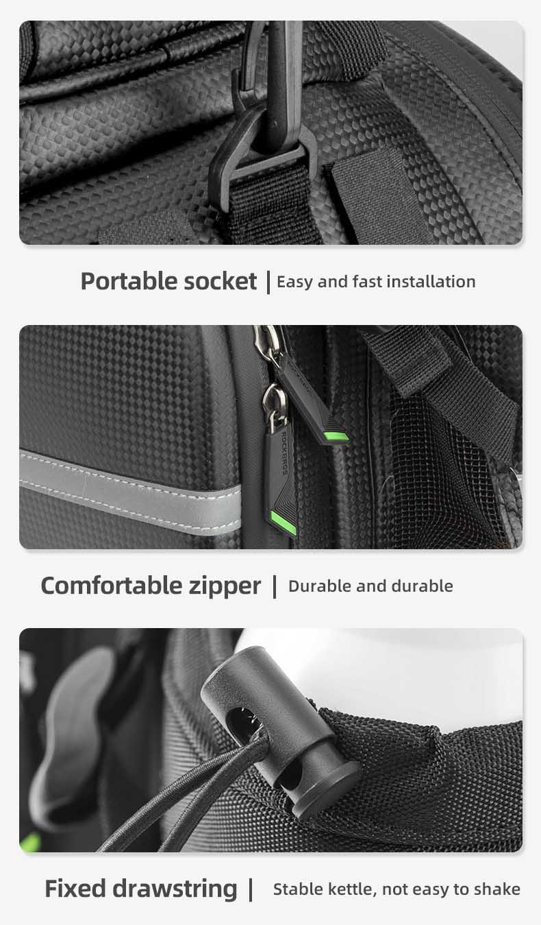 Bicycle Trunk Bag Waterproof Carbon Leather Bicycle Rear Seat Cargo Pack - Bag - 9