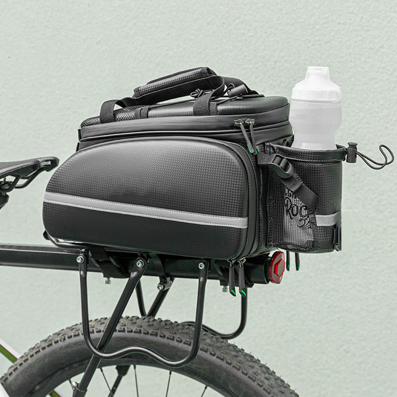 Bicycle Trunk Bag Waterproof Carbon Leather Bicycle Rear Seat Cargo Pack