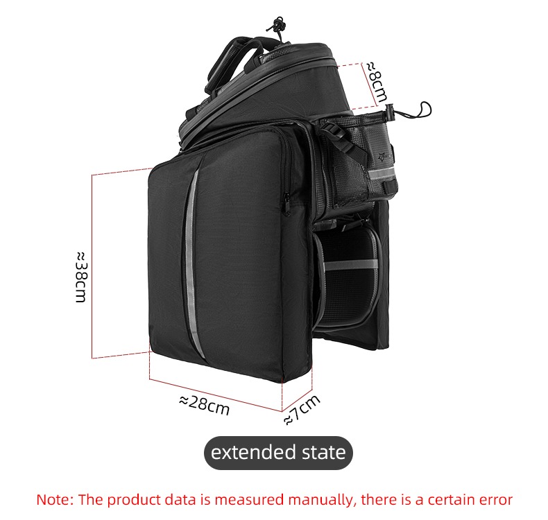 Bicycle Trunk Bag Waterproof Carbon Leather Bicycle Rear Seat Cargo Pack - Bag - 6