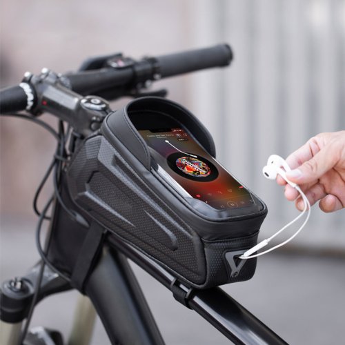 Geantă de bicicletă călare pe tubul superior geantă impermeabilă pentru telefon